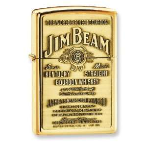  Jim Beam Emblem High Polished Brass Zippo Lighter Arts 