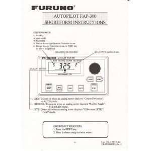  Furuno FAP300 Autopilot Shortform Instructions