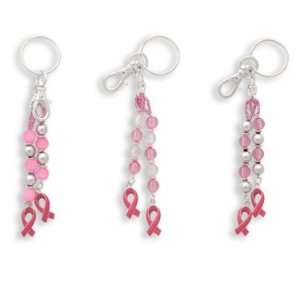  Wholesale 36 Pc Pink Ribbon Breast Cancer Beaded Key Chain 