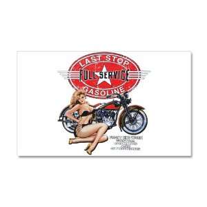   Wall Vinyl Sticker Last Stop Full Service Gasoline Motorcycle Girl