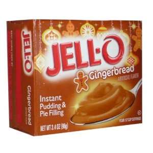 Jello Limited Edition Gingerbread Flavor 4 Boxes Instant Pudding & Pie 