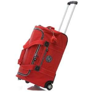  Kipling Madison 22 Carry on Wheeled Duffle Luggage Red 