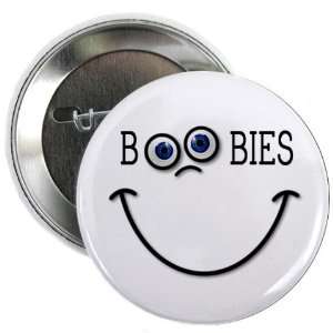  BOOBIES Funny Face 2.25 inch Pinback Button Badge 