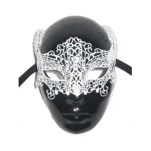   Macrame Venetian Masquerade Party Mask Black and White