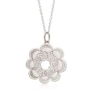  Mandala Blossom Pendant Necklace in Sterling Silver 