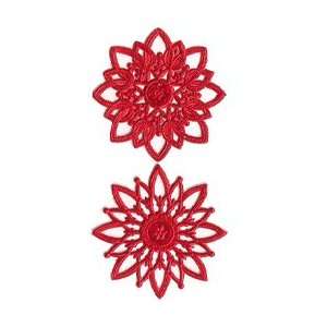  Red Dresden Foil Snowflakes or Halos ~ 8 Asst.