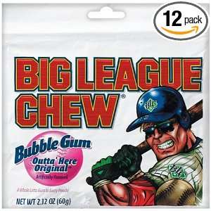 Big League Chew, Outta Here Original Bubble Gum, 2.12 Ounce Pouches 