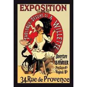 Vintage Art Exposition Tableaux et Dessins de A. Willette   01463 6