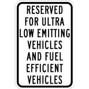 Zing Eco Parking Sign, FUEL EFFICIENT VEHICLE PARKING, 12 Width x 