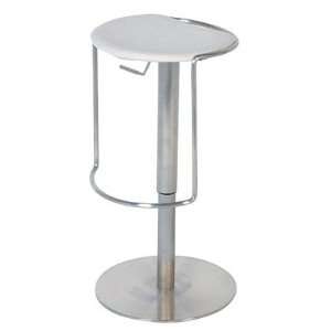  Chintaly 0535 AS WHT Adjustable Backless Swivel Stool in 