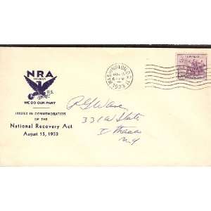Scott #732 (71) First Day Cover; Cachet; National Recovery Act; August 