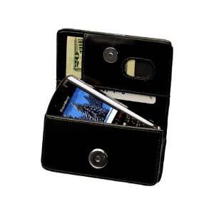 Cellet Blackberry Pearl 8100 Sleep Mode Black Wallet Case with Cellet 