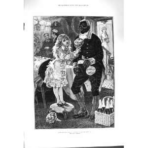    1879 CHRISTMAS DECORATIONS NATIVE SERVANT MAN GIRL