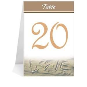   Wedding Table Number Cards   Loven Sand #1 Thru #19