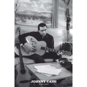   Wood Framed Poster   Johnny Cash the Man in Black 
