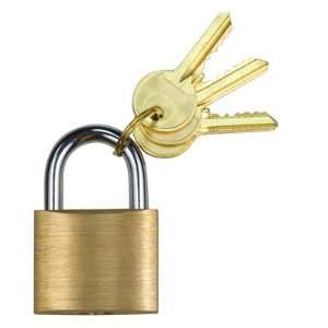  Gold Brass Pocket Sized Padlock with 3 Keys