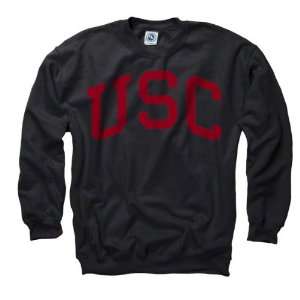  USC Trojans Black Arch Crewneck Sweatshirt Sports 
