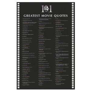  101 Greatest Movie Quotes Movie Poster, 24 x 36