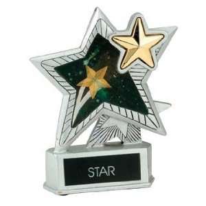  All Star Trophies   6 INCH SILVER STAR MOTION RESIN TROPHY 