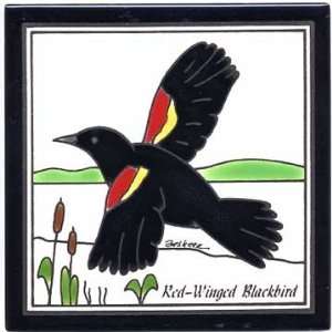 com RED WINGED BLACKBIRD TILE, RED WINGED BLACKBIRD WALL PLAQUE, RED 