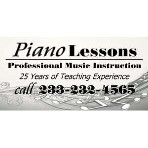  3x6 Vinyl Banner   Piano Lessons 