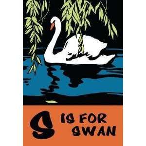  Vintage Art S is for Swan   12443 1