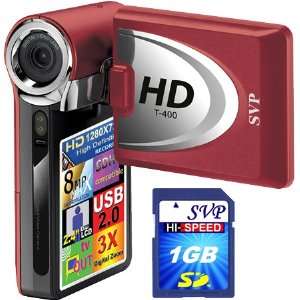  SVP T400 Red 1280x720p True HD Camcorder with 2.4 LCD (SVP 