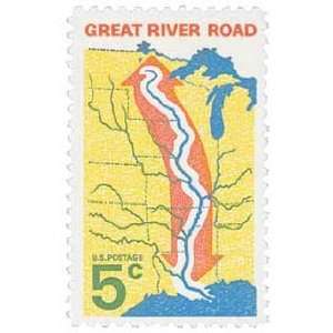  #1319   1966 5c Great River Road U. S. Postage Stamp Plate 