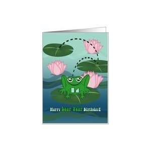  Happy Leap Year Birthday, 14 Years Old, Leaping Frog Card 