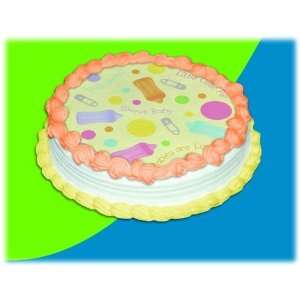  UB FUN A14211 05 BABY SHOWER ICING SHEET 8 inches ROUND 