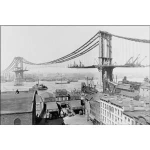  Manhattan Bridge Construction, 1909   24x36 Poster 