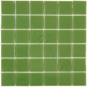   Green Crystile Solids Glossy Glass Tile   14670
