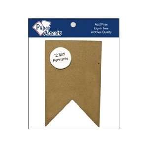  AD Paper Chip Pennant 2 Point 2.5x5 Mini 12pc Nat Arts 