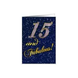  15th Birthday party with diamond stars effect Card Toys 