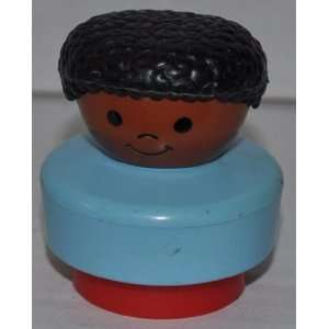  Little People African American Boy Blue & Red Base (1990 
