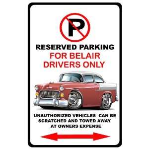 1955 Chevrolet Belair Muscle Car toon No Parking Sign