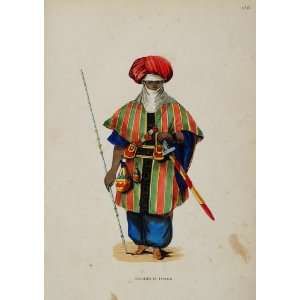   Africa Soldier Decorative Armor   Hand Colored Print