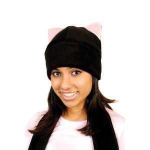  Black Cat Beanie/Hat Pink ears 