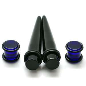  00G ~ 10mm ~ Blue Acrylic UV Double O Ring Gauges Plugs 