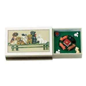    Lovely Mr. Christmas Matchbox With Dogs Music Box 