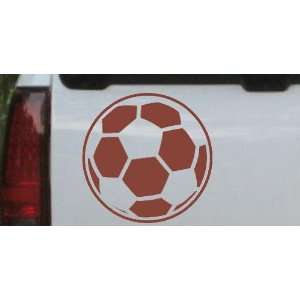 Soccer Ball Sports Car Window Wall Laptop Decal Sticker    Brown 6in X 