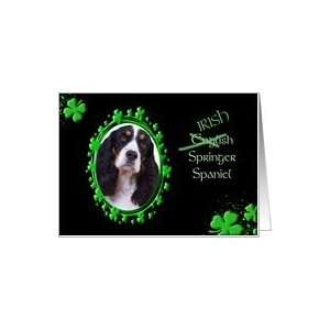  St Patricks Greeting Card   (Irish) English Springer 