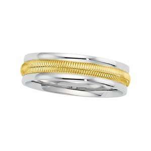   Ring Ring. Size 09.00 Two Tone Design Band In 18K Yellow