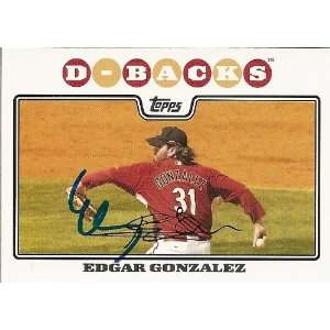  Oakland As Edgar Gonzalez Signed 2008 Topps Card Sports 