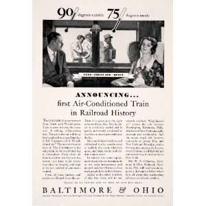  1931 Ad Baltimore Ohio Railroad Air Conditioned Columbian 