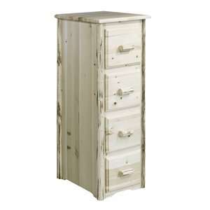  MWFCV Four Drawer File Cabinet, Clear Lacquer