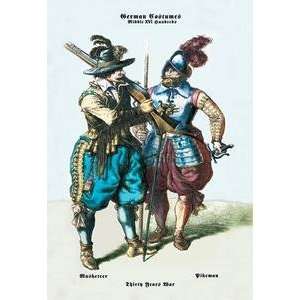    stock. German Costumes Thirty Years War Musketeer