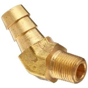 Anderson Metals Brass Hose Fitting, 45 Degree Elbow, 1/4 Barb x 1/8 