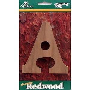  Letter A  Redwood 4 inch Thin