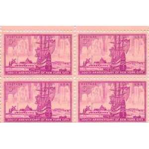 300th Anniversary of New York City Set of 4 x 3 Cent US Postage Stamps 